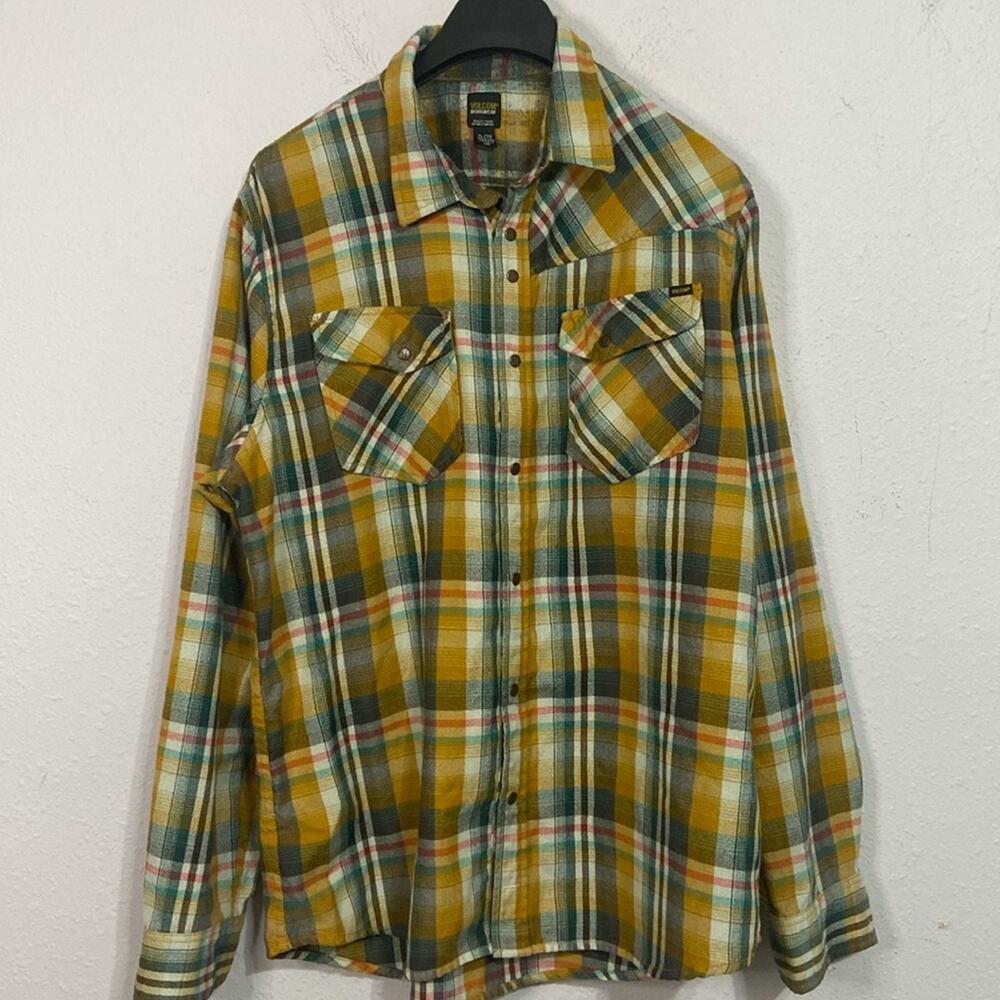 Volcom Men Workwear Multi-Color Longsleeve Button Down Shirt Size XL